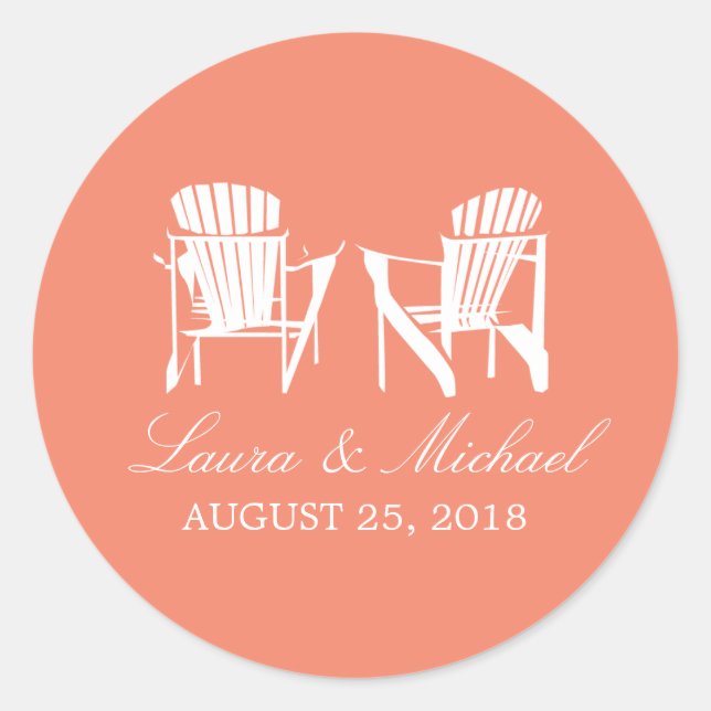 Sticker Rond Chaises Adirondack | MARIAGE (Devant)