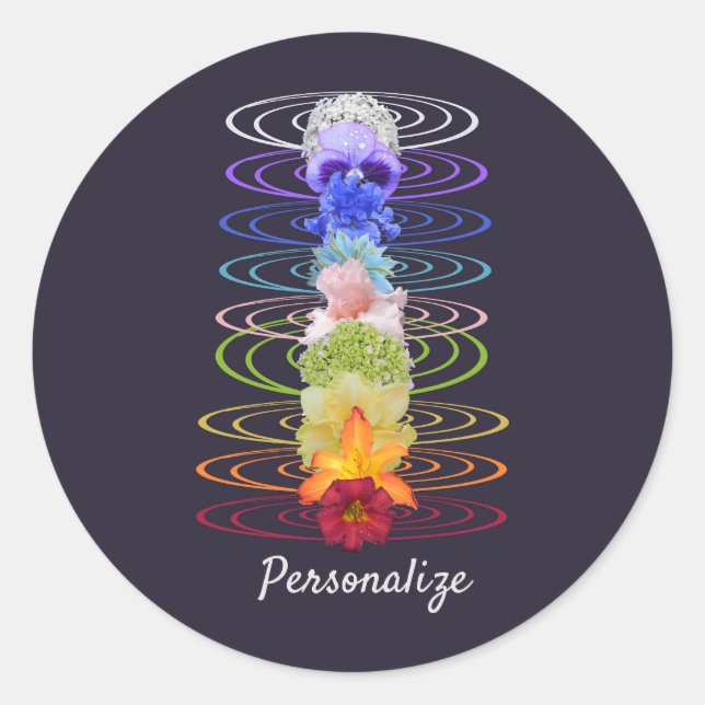 Sticker Rond Chakra Couleur Fleurs Zen Spirituel (Devant)
