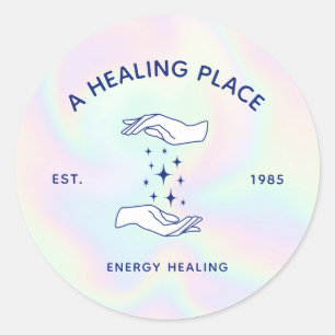 Sticker Rond Chakra Healer Reiki Praticien Mains