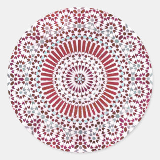 Sticker Rond chakra rouge cercle mosaïque
