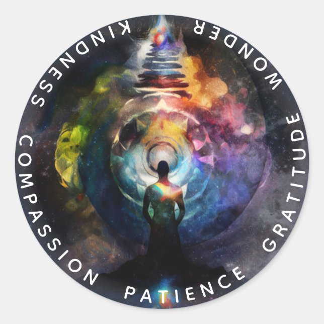 Sticker Rond Chakras | Auras humains | Energy Healer (Devant)