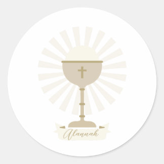 Sticker Rond Chalice Or Communion Personnalisée