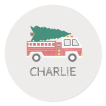 Chalk classique arbre de Noël sur un camion à feu