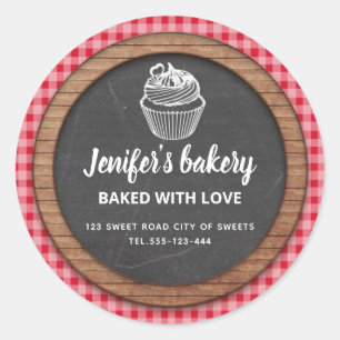 Sticker Rond Chalkboard cupcakes et friandises maison