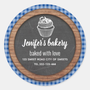 Sticker Rond Chalkboard cupcakes et friandises maison