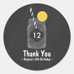 Sticker Rond Chalkboard Mason Jar Anniversaire Fête Favoriser S