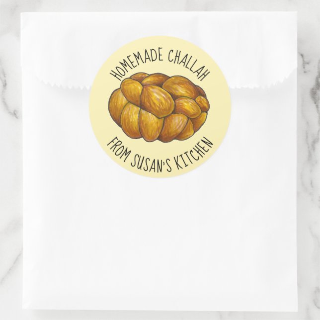 Sticker Rond Challah Personnalisé Fait Maison Cuisine Cuisine (Sac)