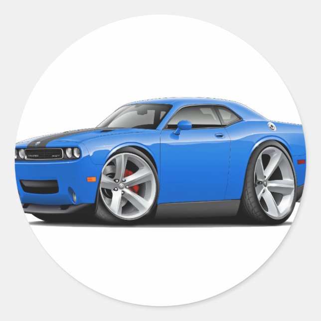 Sticker Rond Challenger SRT8 Blue-Black (Devant)