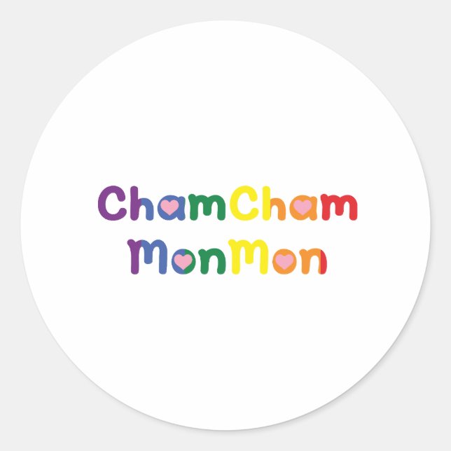 Sticker Rond Cham Cham Mon mon (Devant)