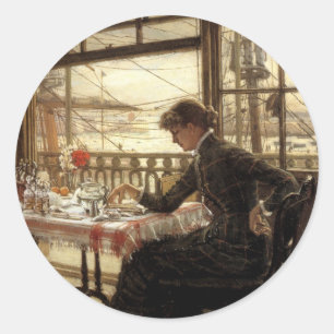 Sticker Rond Chambre avec vue sur le port