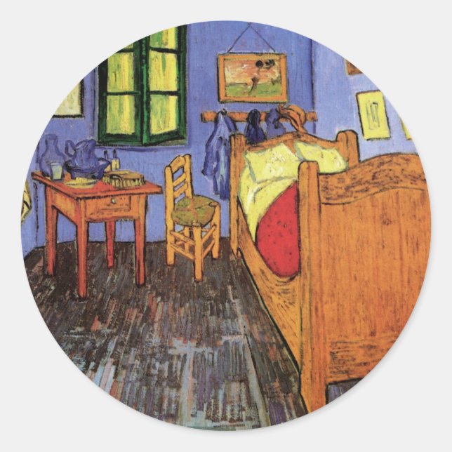 Sticker Rond Chambre de Vincent à Arles par Vincent van Gogh (Devant)