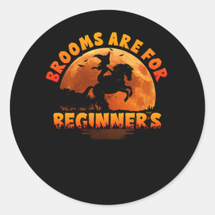 Sticker Rond Chambres Pour Débutants Cheval Sorcière équitation