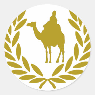 Sticker Rond chameau-laurier-couronne.png