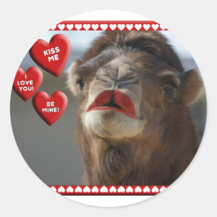 STICKER ROND CHAMEAU VALENTINE - ROUGE À LÈVRES DE PORT -
