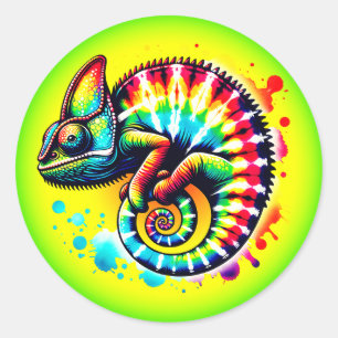 Sticker Rond Chameleon Cravate-Dye