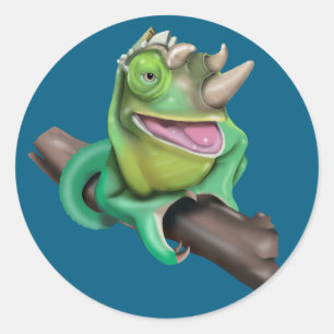 Sticker Rond Chameleon de Jackson