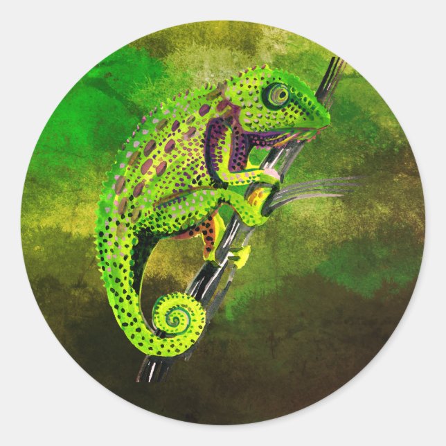 Sticker Rond Chameleons ! (Devant)