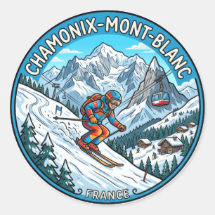Sticker Rond Chamonix Mont Blanc France