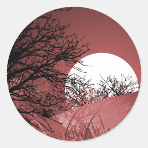 STICKER ROND CHAMP COMPLET LUNE - ROUGE
