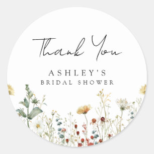 Sticker Rond Champ de fleurs sauvages estivales pour une baby s