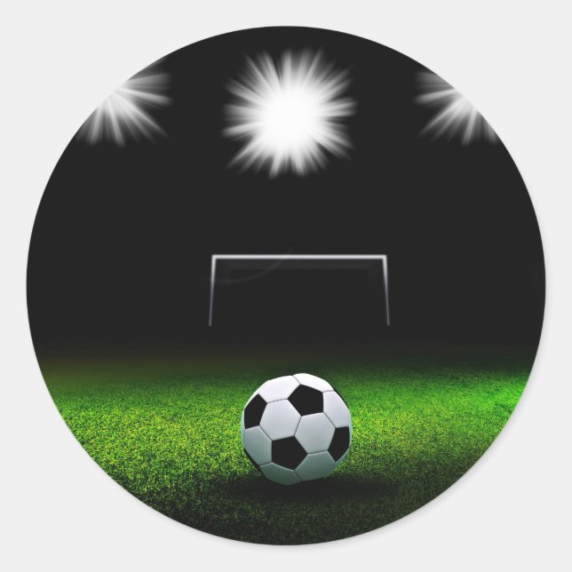 Sticker Rond Champ de football avec balle (Devant)