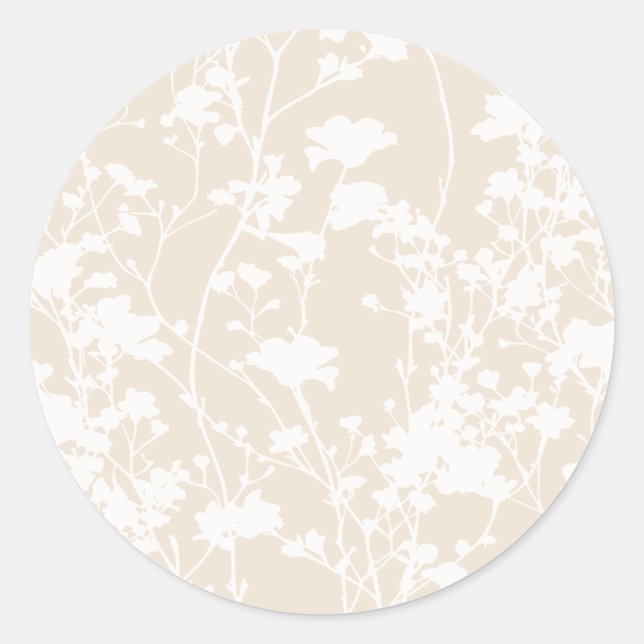 Sticker Rond Champ floral (Champagne) (Devant)