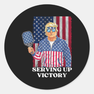Sticker Rond Champ Pickleball Usa Patriotique Trump Politique &