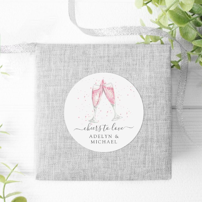 Sticker Rond Champagne rose "Cheval to Love" Personnalisé (Créateur téléchargé)
