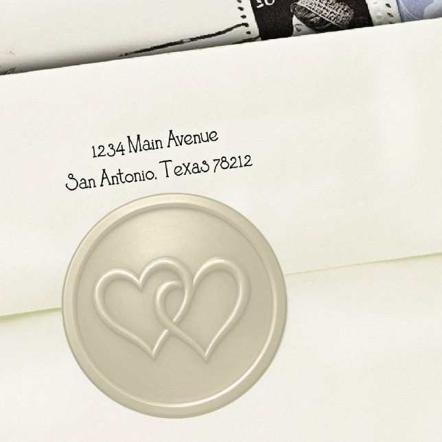 Sticker Rond Champgne Two Hearts Intertwined Wedding (Créateur téléchargé)