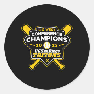 Sticker Rond Champi de baseball du Big West 2023 Uc San Diego T