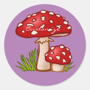 Sticker Rond Champignons Amanita Rouge Thunder_Cove