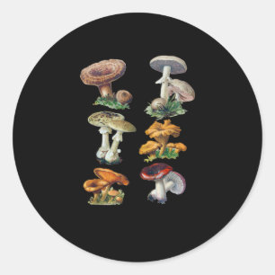 Sticker Rond Champignons Cottagecore Goblincore Esthétique Cham