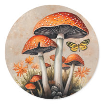 Champignons de bois orange d'automne