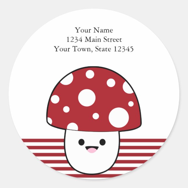 Sticker Rond Champignons de champignons mignons (Devant)