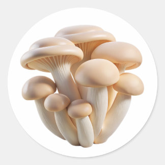 Sticker Rond Champignons Huîtres Bébés Plastique 3D – Laque Ron