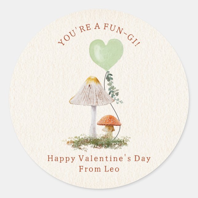Sticker Rond Champignons Pun Champignons Salle de classe Valent (Devant)