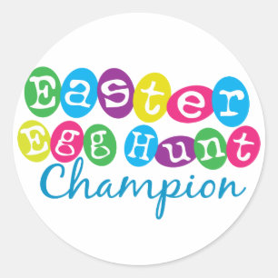 Sticker Rond Champion de chasse aux oeufs de Pâques