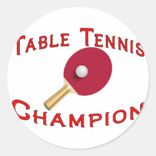 Sticker Rond Champion de tennis de table