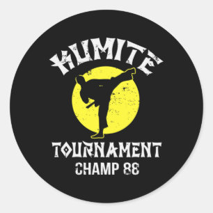 Sticker Rond Champion du tournoi de kumite arts martiaux vintag