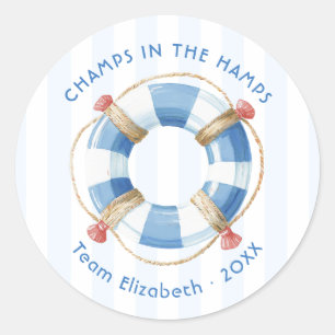 Sticker Rond Champs dans le week-end de célibataire côtier de H