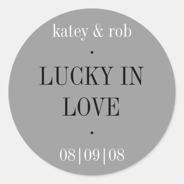 Sticker Rond Chance en amour style classique (Devant)