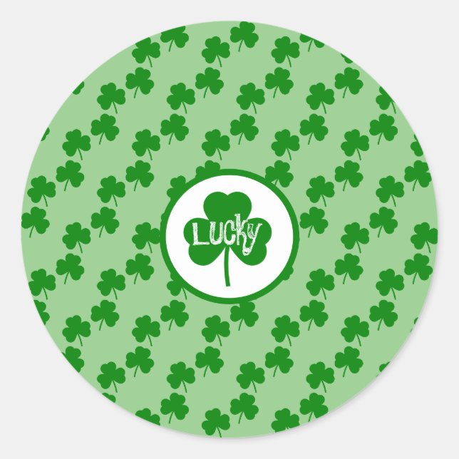 Sticker Rond Chance trèfle Stick rond classique Saint Patrick (Devant)