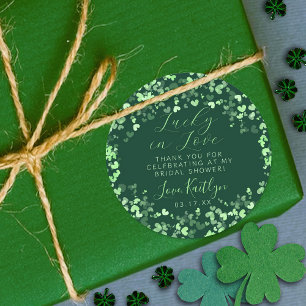 Sticker Rond Chanceux en amour Saint-Patrick Shower de mariage