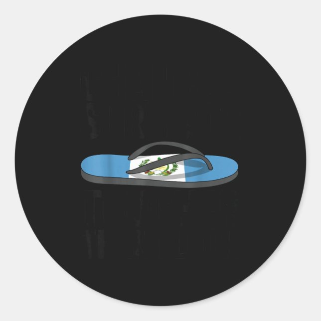 Sticker Rond Chancla Survivor Guatemala Funny Guatemalan Flag  (Devant)