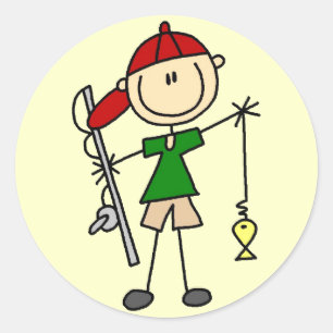 Sticker Rond Chandail de pêche figure