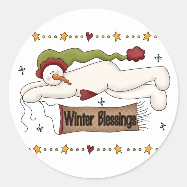 Sticker Rond Chandails et cadeaux d'hiver (Devant)