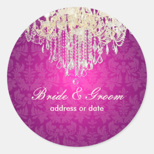Sticker Rond Chandelier en cristal PixDezines/damas baroque