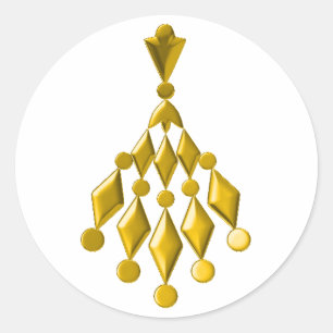 Sticker Rond Chandelier en or