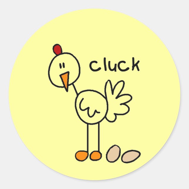 Sticker Rond Chandelier Figure Chicken Tshirts et cadeaux (Devant)
