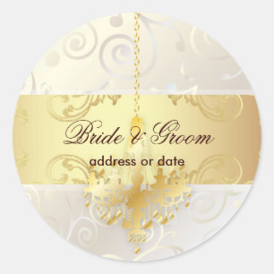 Sticker Rond Chandelier PixDezines Cupcakes Swirls+Faux Gold